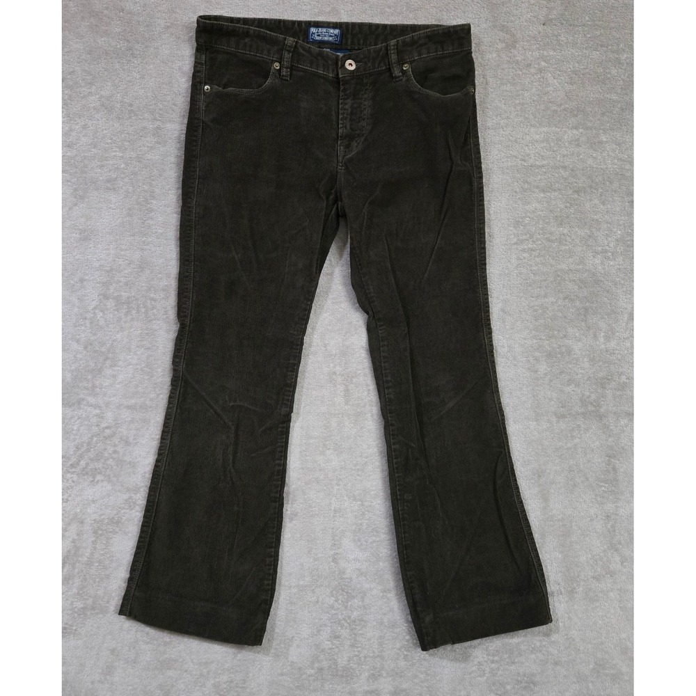 Polo Jeans Co Ralph Lauren Corduroy Pants Women Eight 8 Dark Green Y2K Aesthetic